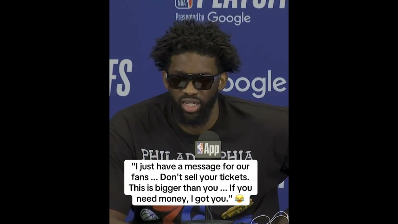 Embiid making sure Sixers fans show out vs. the Knicks 💪