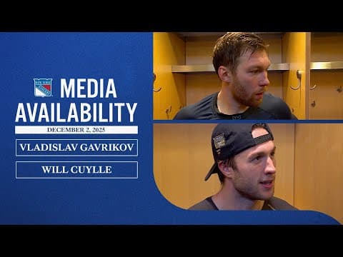 NYR vs DAL: Vladislav Gavrikov & Will Cuylle Postgame Media Availability | Dec. 2, 2025