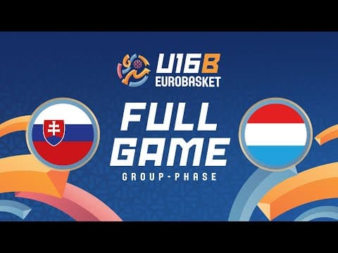 LIVE - Slovakia v Luxembourg | FIBA U16 Women's EuroBasket 2025 - Division B | Group Phase