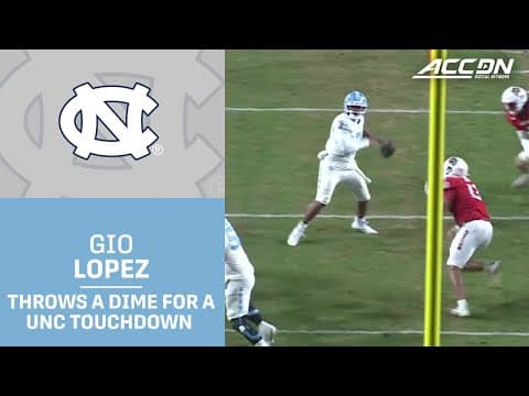 Gio Lopez Throws A Dime For A UNC Touchdown