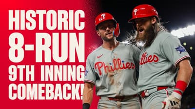 PHILLIES SCORE 8 RUNS WITH 2 OUTS IN THE 9TH IN COMEBACK WIN!