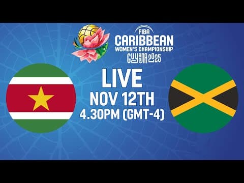 LIVE - Suriname v Jamaica | FIBA CBC Women's Championship 2025 | Group Phase