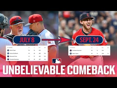 Biggest comeback EVER!? 😱 Guardians erase 15.5-game deficit and now LEAD the AL Central! 🤯