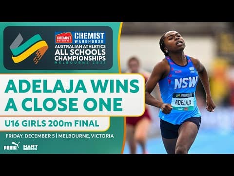 Rhema Adelaja Powers Home in U16 200m  | 2025 Chemist Warehouse Australian Athletics All Schools