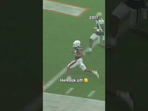 How did he not slip 🤯 #miamihurricanes #accfootball #collegefootball