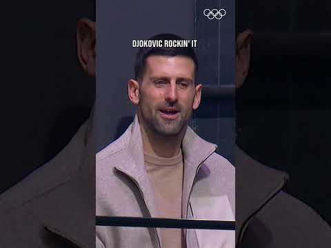 🎾🤝⛸️ We spy tennis icon Novak Djokovic soaking up the figure skating atmosphere