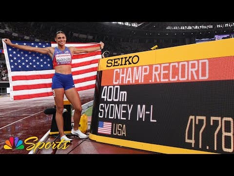 SYDNEY MAKES HISTORY, sets CHAMPIONSHIP RECORD for 400m flat world title in Tokyo | NBC Sports