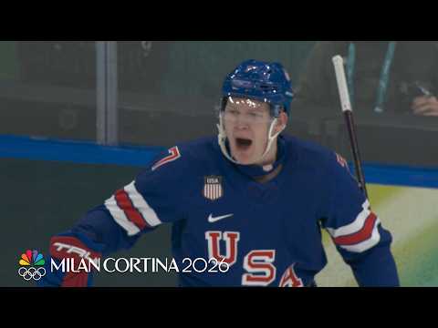 USA's Brady Tkachuk wins face-off, scores second Olympic goal | Winter Olympics 2026 | NBC Sports