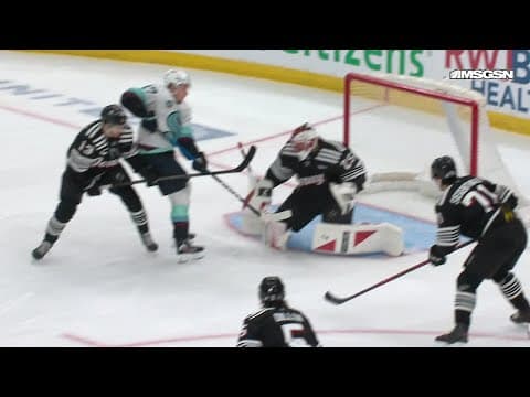 Adam Larsson scores a goal against the New Jersey Devils