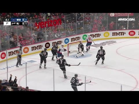 Aliaksei Protas scores a goal against the New Jersey Devils