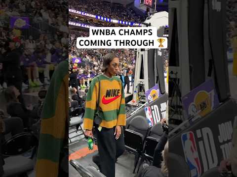 WNBA champion Aces pulled up to the Lakers vs Mavericks game