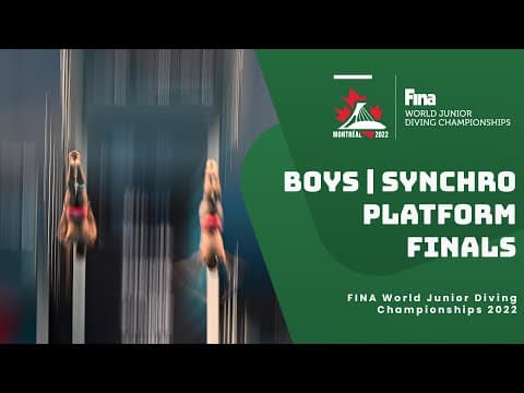 LIVE Finals | Boys Platform Synchro Diving | World Junior Champs 2022