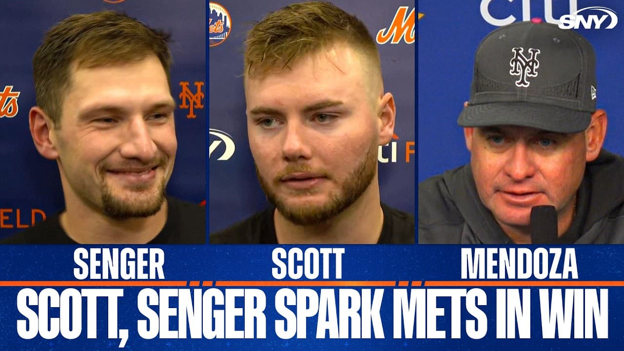 Carlos Mendoza, Christian Scott and Hayden Senger talk game of 'firsts' in Mets third straight win