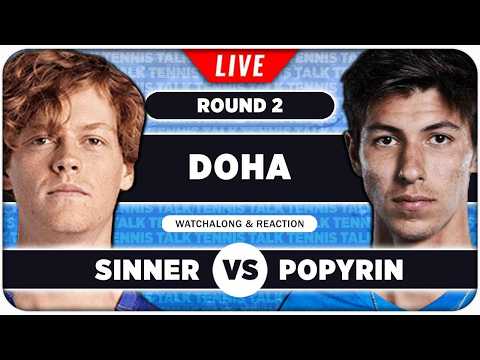 SINNER vs POPYRIN • ATP Doha 2026 • LIVE Tennis Watchalong