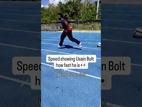 Speed showing Usain Bolt his first step 👀 (via lucasleemedia/TT, ballerleagueusa/TT)