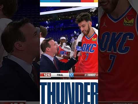 Nick Gallo checks in with Chet after the Thunder's 126-102 win over the Warriors  🎤 #okcthunder