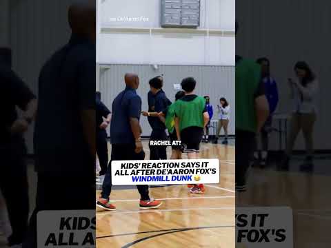 When De'Aaron Fox broke out the windmill dunk in front of a group of kids 😆