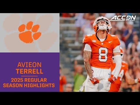 Avieon Terrell 2025 Regular Season Highlights | Clemson Cornerback
