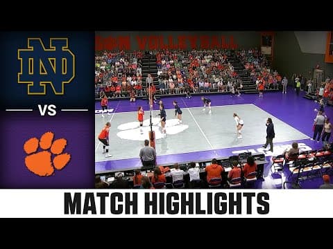 Notre Dame vs. Clemson Match Highlights | 2025 ACC Volleyball