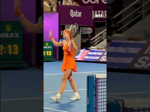 Sealed her spot in the final with an ace! ✨Karolina Muchova advances to the final in Doha!