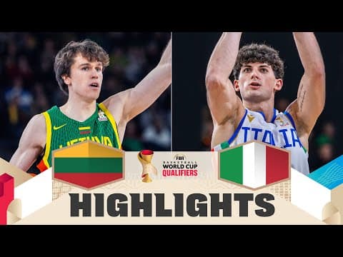 Lithuania 🇱🇹 v Italy 🇮🇹 | Highlights | FIBA Basketball World Cup 2027 European Qualifiers