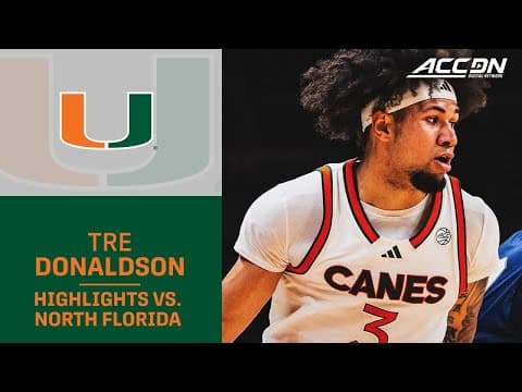 Miami's Tre Donaldson An All-Around Threat Against North Florida