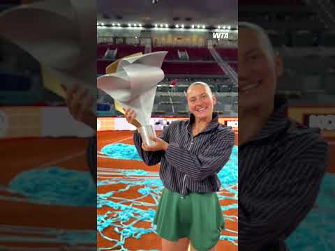 oh, hey there champ 😎🏆 #wta #tennis #madrid #champion