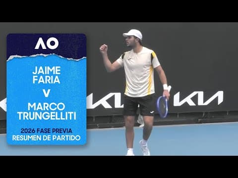 Jaime Faria v Marco Trungelliti Resumen con IA | Australian Open 2026 Fase Previa