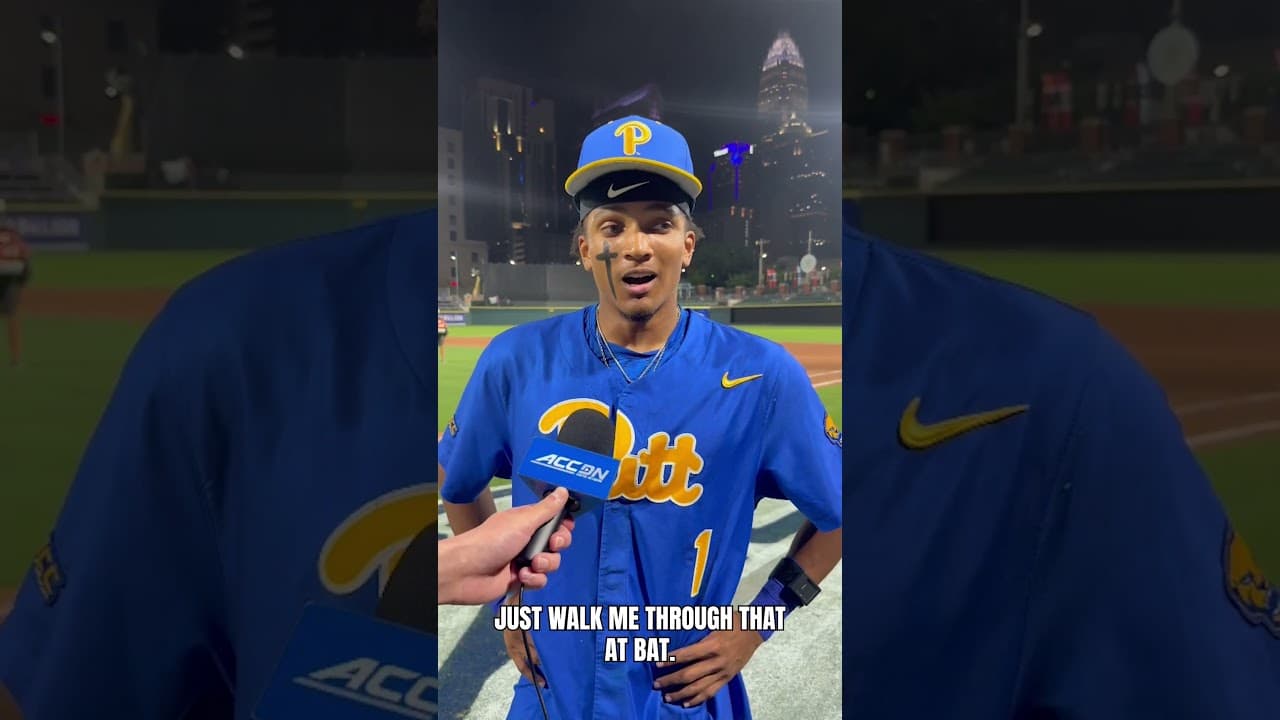 Pitt’s Trey Fenderson after a MONSTER 2 HR, 7 RBI performance vs. Louisville 🗣️ #pitt #baseball