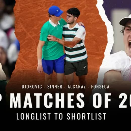 ATP Matches of the Year Long list: Sinner-Alcaraz? Fonseca-Navone? Djokovic-Musetti? Cobolli-Bergs? Tien-Norrie?