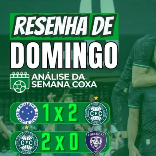 RESENHA DE DOMINGO | SEMANA PERFEITA DO COXA! 🍻 | Vitória sobre o Cruzeiro e Classificação no PR
