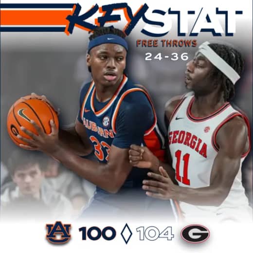 5.14 Auburn Falls in OT to #23 Georgia 104-100