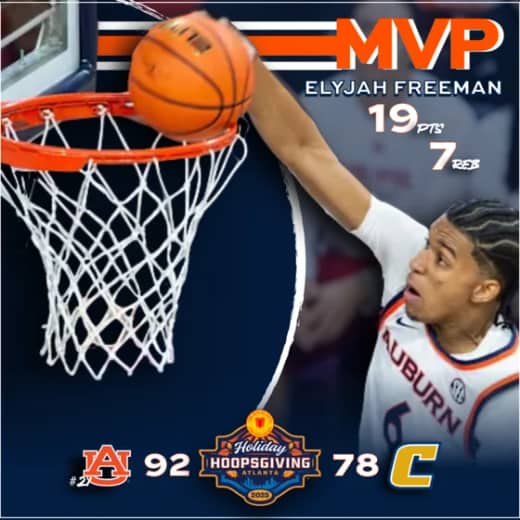 5.11 #21 Auburn limps out of Atlanta with a 92-78 win