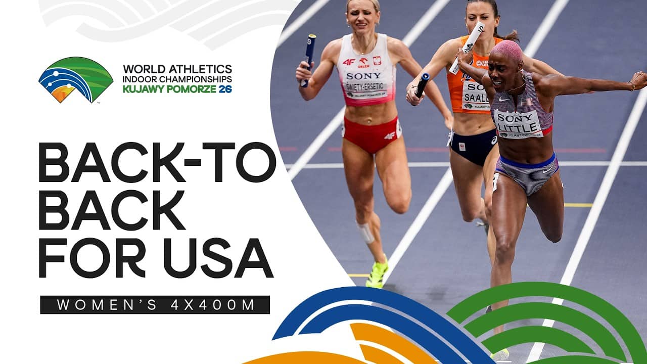 USA defends their women's 4x400m indoor title on the line | World Indoor Championships Toruń 26