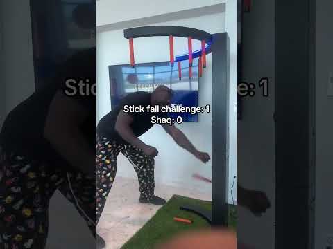 Shaq takes on the stick fall challenge π (via shaq/TT)