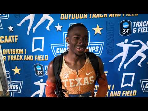 Kendrick Smallwood after running 12.95 in 2026 NCAA 110m hurdles final