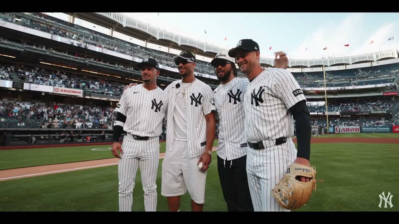 MIC'D UP: Jalen Brunson & Josh Hart Throw Out the First Pitch at Yankee Stadium