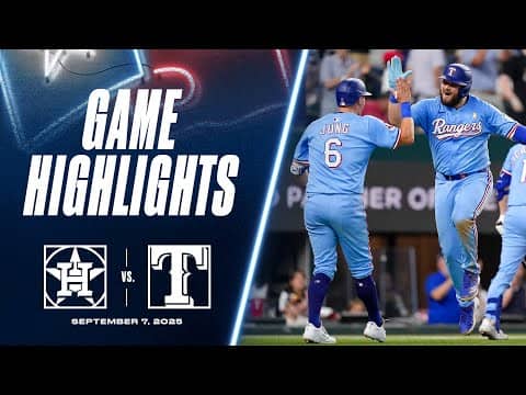 Astros vs. Rangers Game Highlights (9/7/25) | MLB Highlights