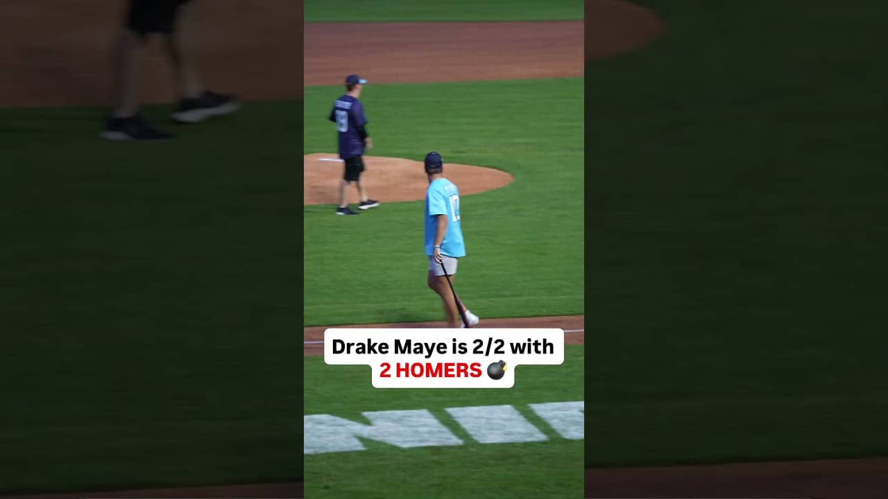Drake Maye has 2 HOME RUNS at Celebrity Softball Game