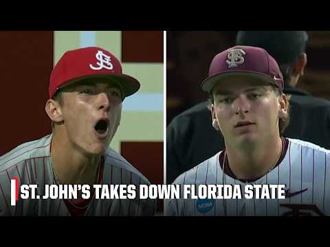 St. John's takes down Florida State in the NCAA Tournament 😤 | ESPN College Baseball