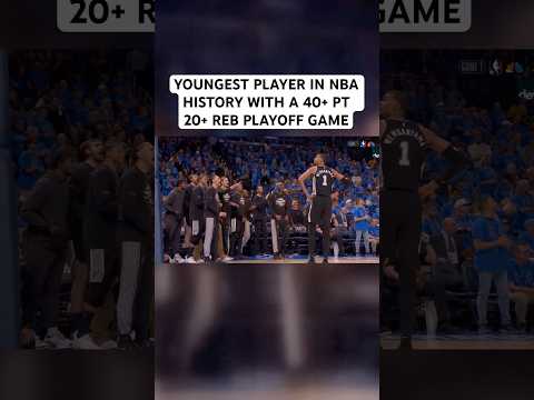 Victory Wembanyama is the youngest player in NBA history with 40+ PT 20+ REB playoff game 👏