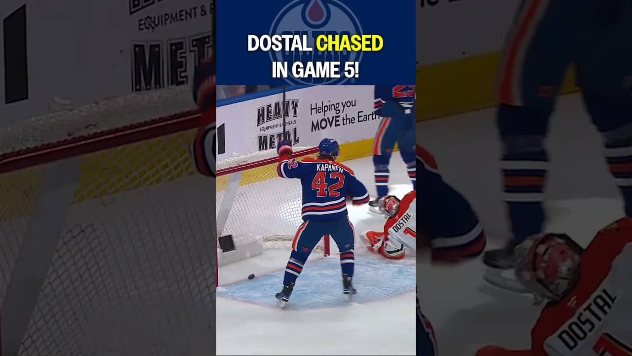 An EARLY SHOWER for Dostal in Game 5! 🫣🚿