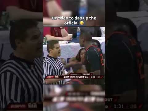 The ref wasn't having it ๐ #miamihurricanes #accbasketball #collegebasketball