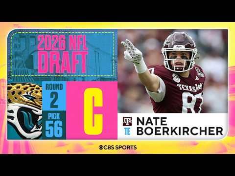 Jaguars select Nate Boerkircher in Second Round, No. 56 overall | 2026 NFL Draft Grades & Reaction