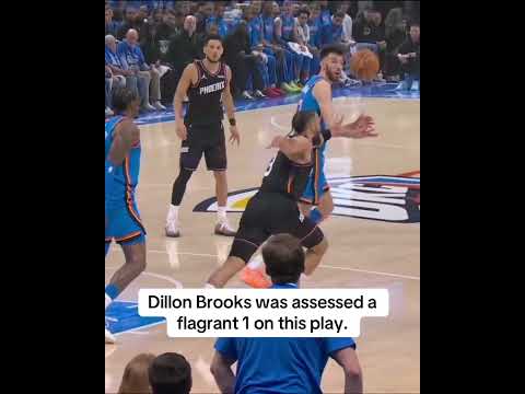 Dillon Brooks gets a flagrant 1 early against OKC