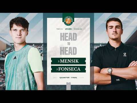 Mensik vs Fonseca Quarter-final Head to Head | Roland-Garros 2026