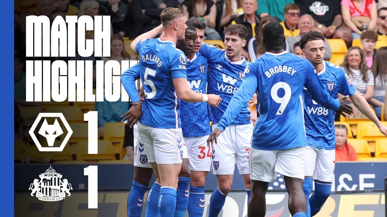 Mukiele Scores As 10-Man Lads Earn Point | Wolves 1 - 1 Sunderland AFC | Premier League Highlights