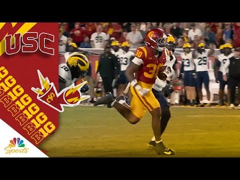 USC's King Miller breaks free for electric 49-yard run to set up TD vs. Michigan | Big Ten on NBC