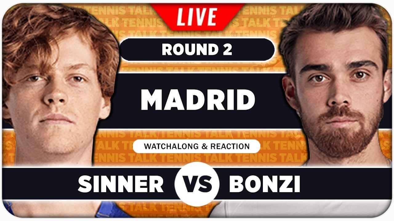 SINNER vs BONZI • ATP Madrid 2026 • LIVE Tennis Watchalong