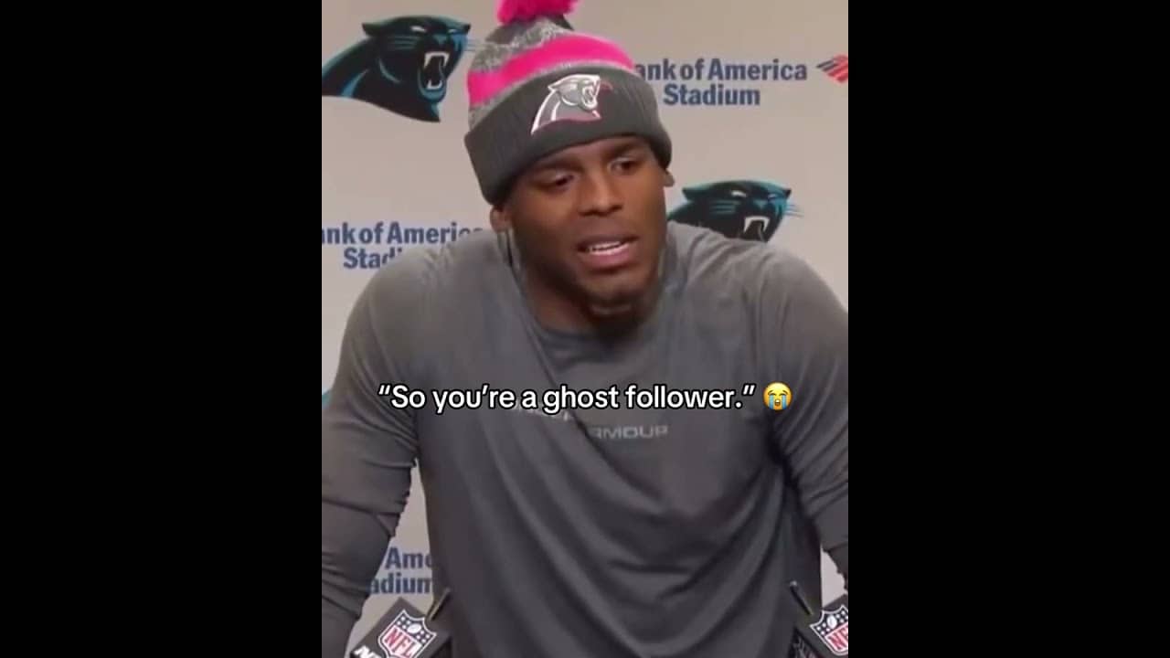 When Cam Newton asked a reporter if he had liked his post 😂 (via @panthers/TT)